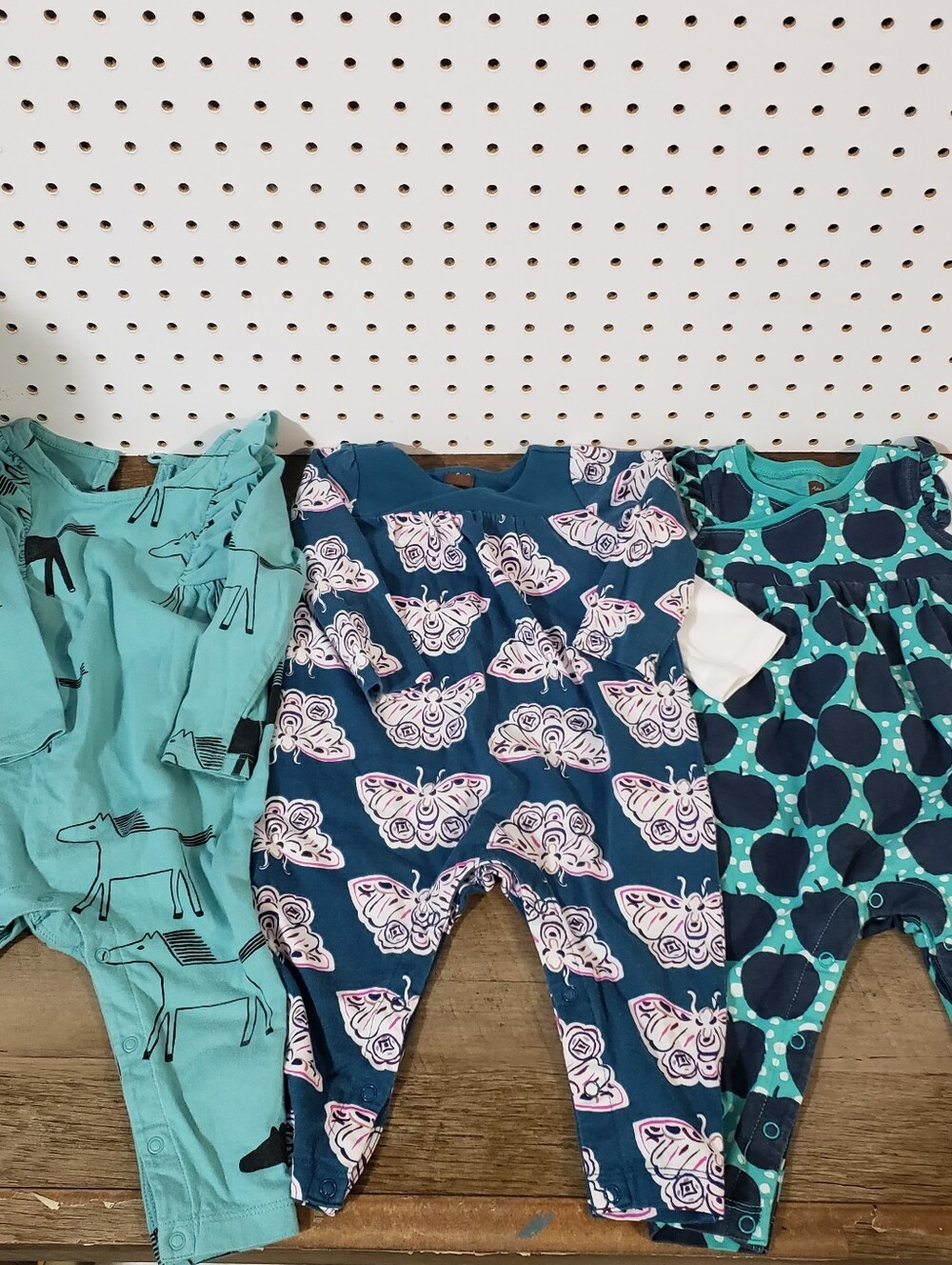 TEA COLLECTION Baby Girls Blue Long Sleeve Coveralls Lot Size 6-9 Months 3pc EUC